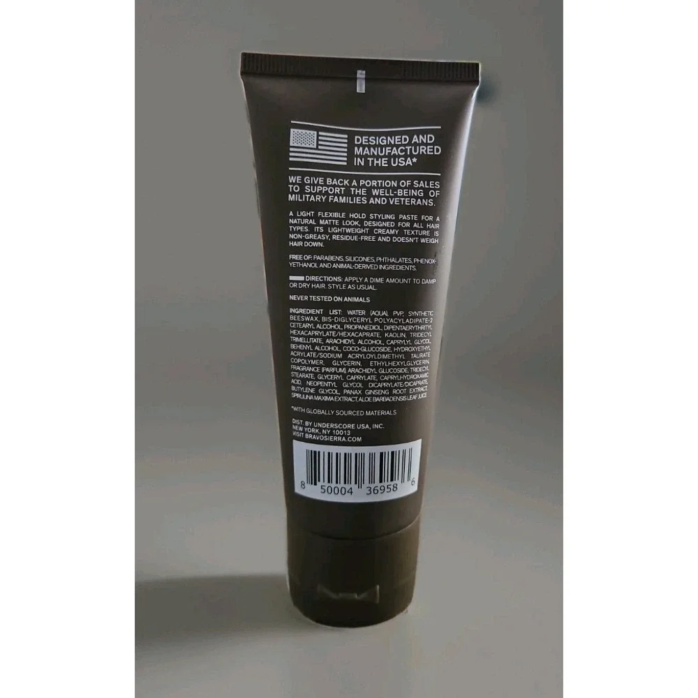 Bravo Sierra USA Hair Styling Paste Cream Light Hold No Residue 3 oz NEW